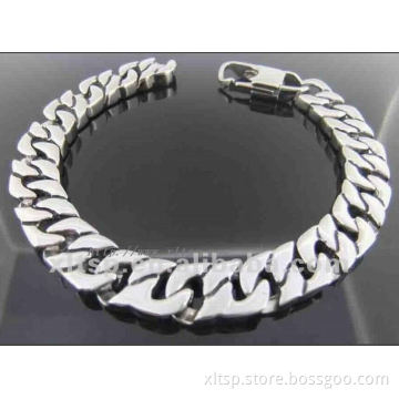 TS27 Mens Big Stainless Steel Link Bracelet 10.76mm wide